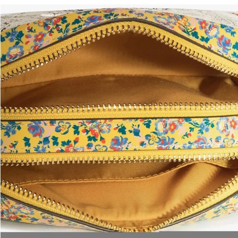 Tory Burch Perry Bombe Mini Crossbody Mixed Print Leather Bag Medallion Floral